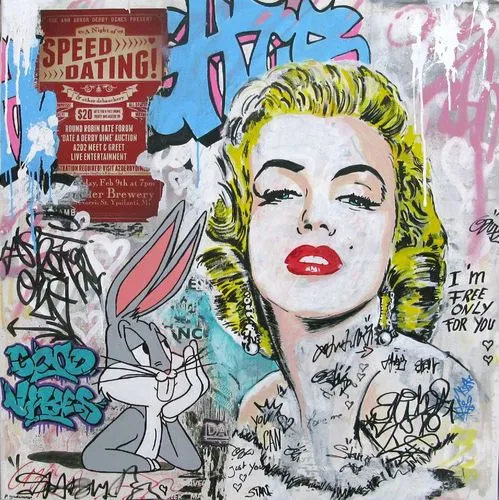 Tableau Art Moderne GOMOR - Street Art Batman - 50x65cm - Original Signé